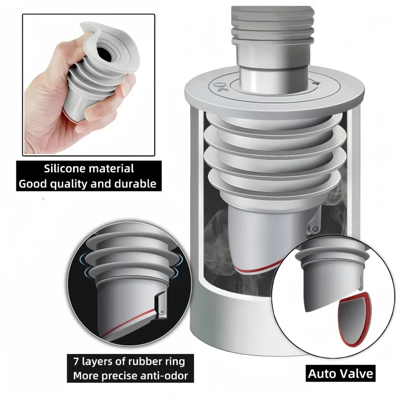 シリコーンシンクストッパー下水道管シールリング床排水抗臭気プ - Drain Pipe Clip のレビューと価格